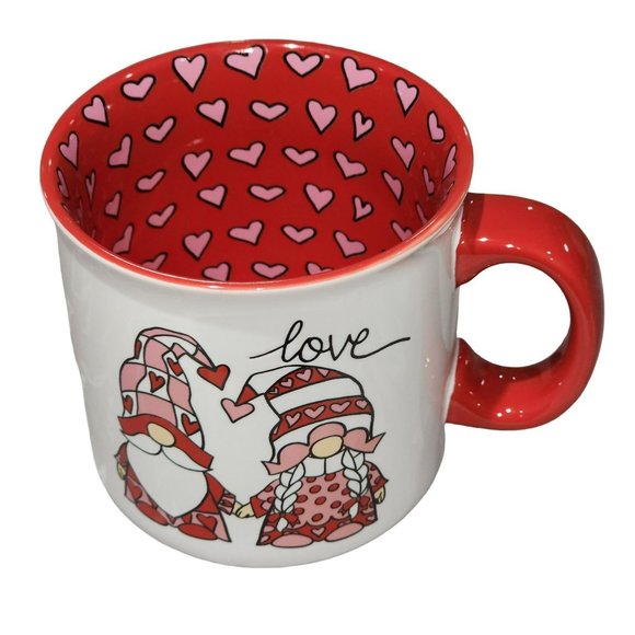 Novogratz American Gnome LOVE Ceramic Coffee Mug White And Red 16oz - Picture 5 of 13